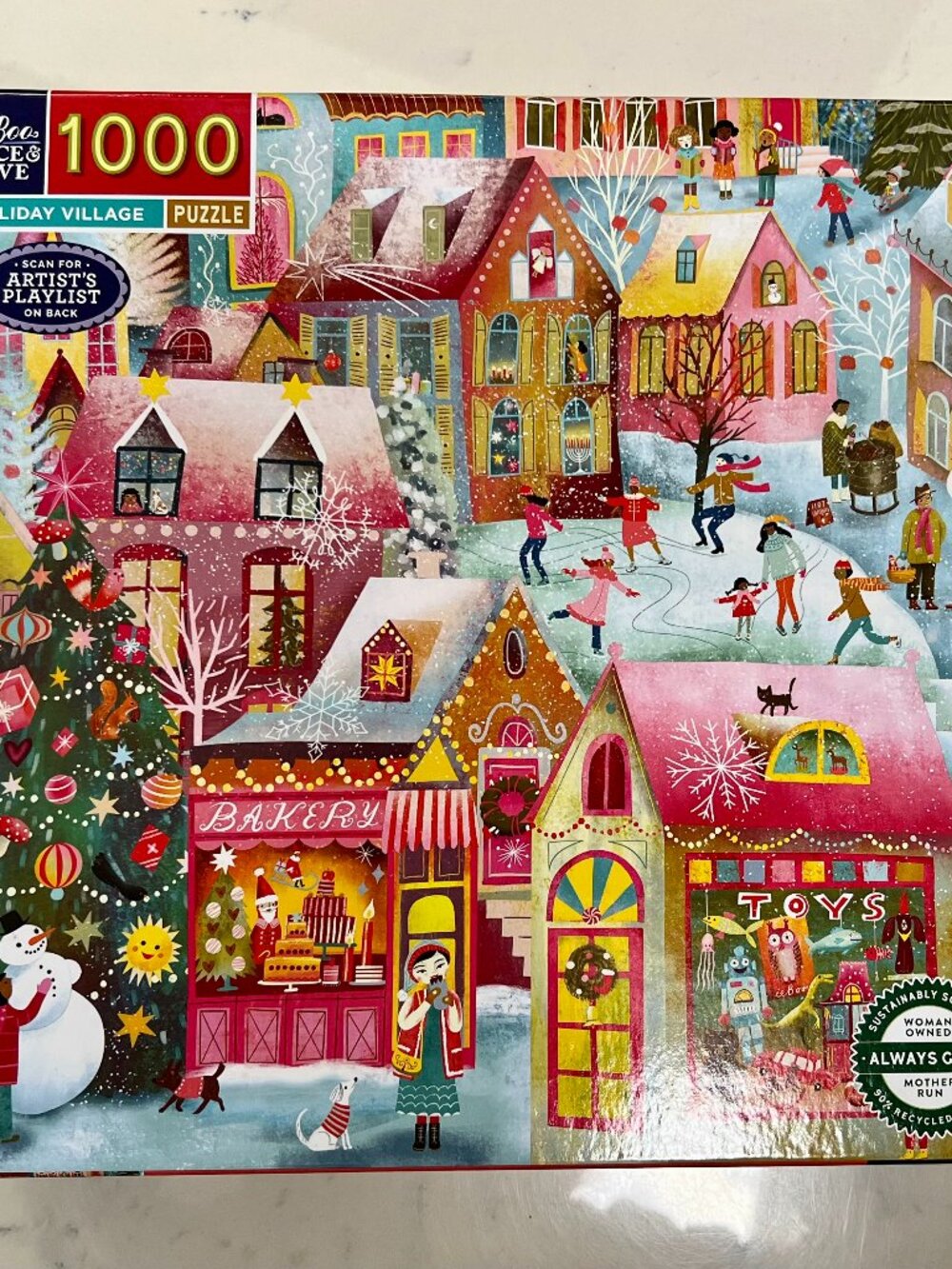 eeBoo Holiday Village Puzzle 1,000 Pc